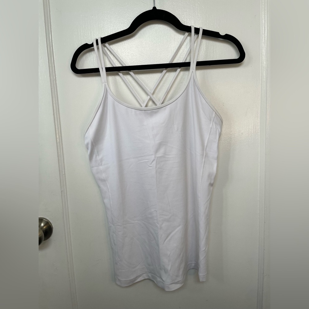 Lululemon White Strappy Tank Top Size 10
